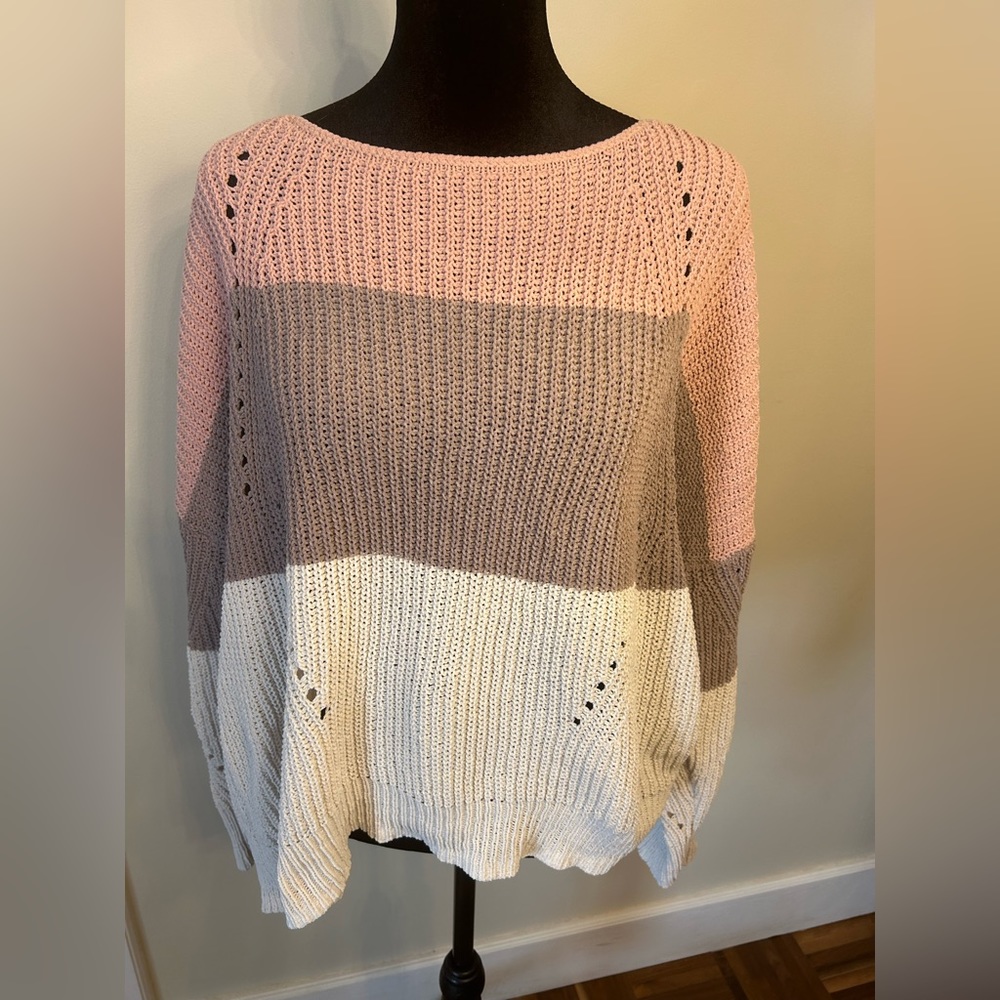 Maurices Sweaters | XL striped pink white and brown